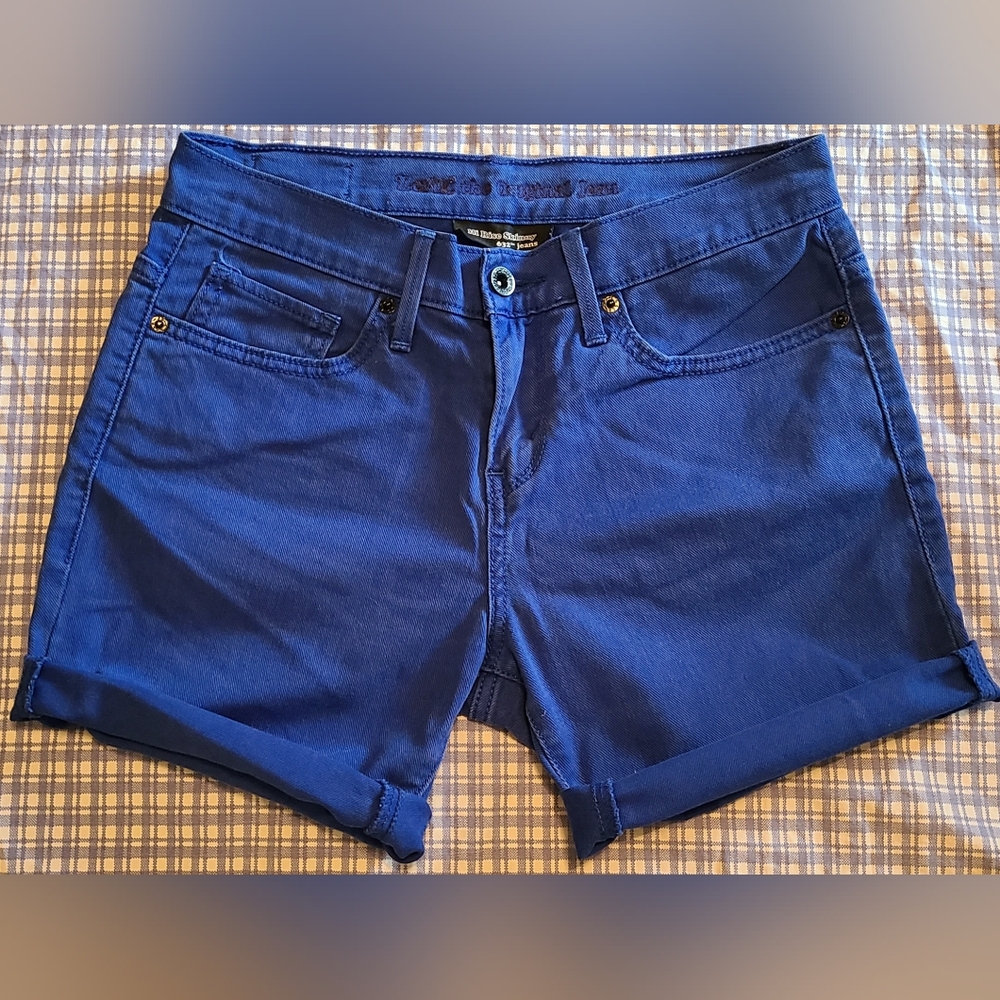 Levi's Women's/Junior's Blue Hi Rise Skinny 632 Cut-Off Jean Shorts Sz 3/26 EUC